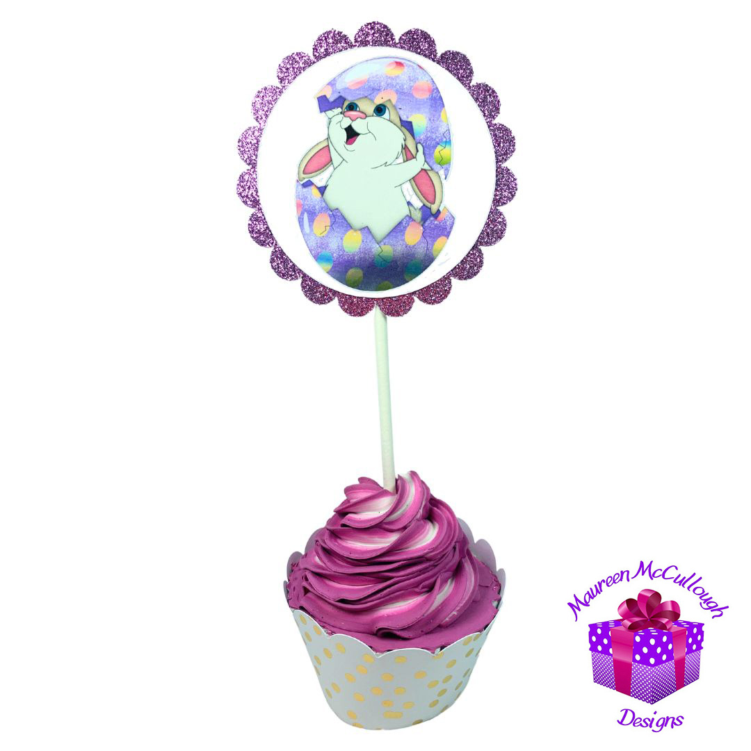 xr:d:DAFkVJP19RU:53,j:5772941477,t:23053017 Easter Party Cupcake Toppers Bunnies Chicks Eggs Set 02