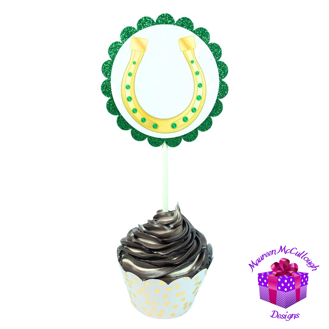 St. Patrick’s Day Cupcake Toppers Horseshoe Gnome Leprechaun Set 02