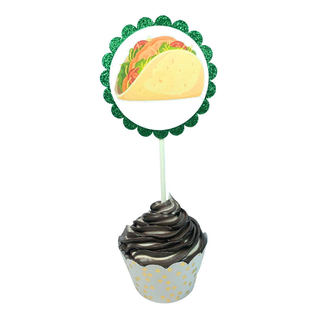 Fast Food Summer Fun Glitter Cupcake Toppers – Birthday Party Decorations Set 02
