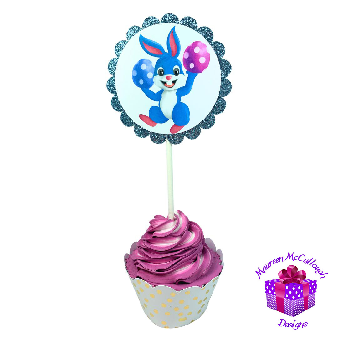 xr:d:DAFkVJP19RU:53,j:5772941477,t:23053017 Easter Party Cupcake Toppers Bunnies Chicks Eggs Set 02