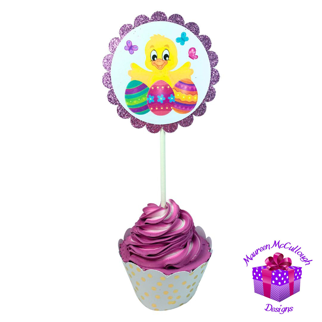 xr:d:DAFkVJP19RU:53,j:5772941477,t:23053017 Easter Party Cupcake Toppers Bunnies Chicks Eggs Set 03