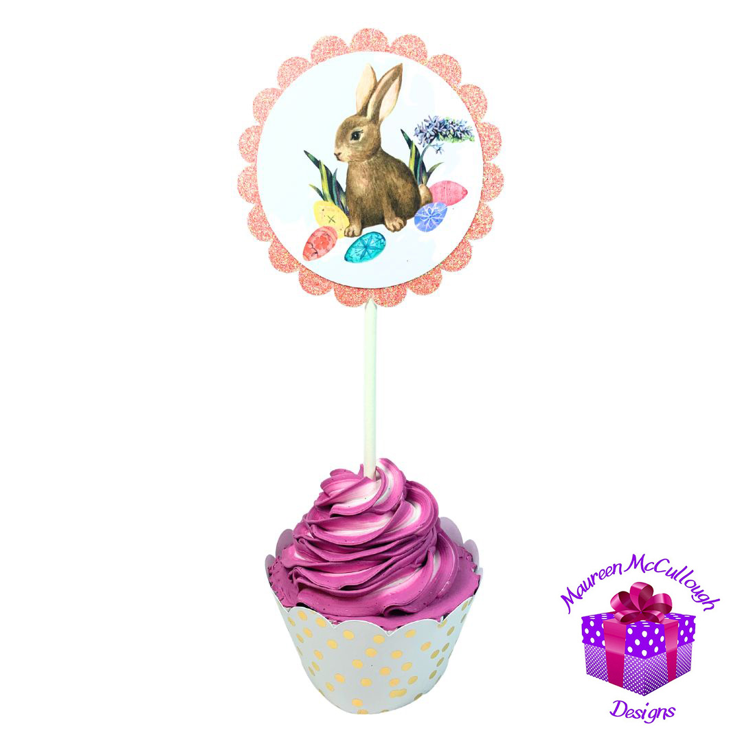xr:d:DAFkVJP19RU:53,j:5772941477,t:23053017 Easter Party Cupcake Toppers Bunnies Chicks Eggs Set 03