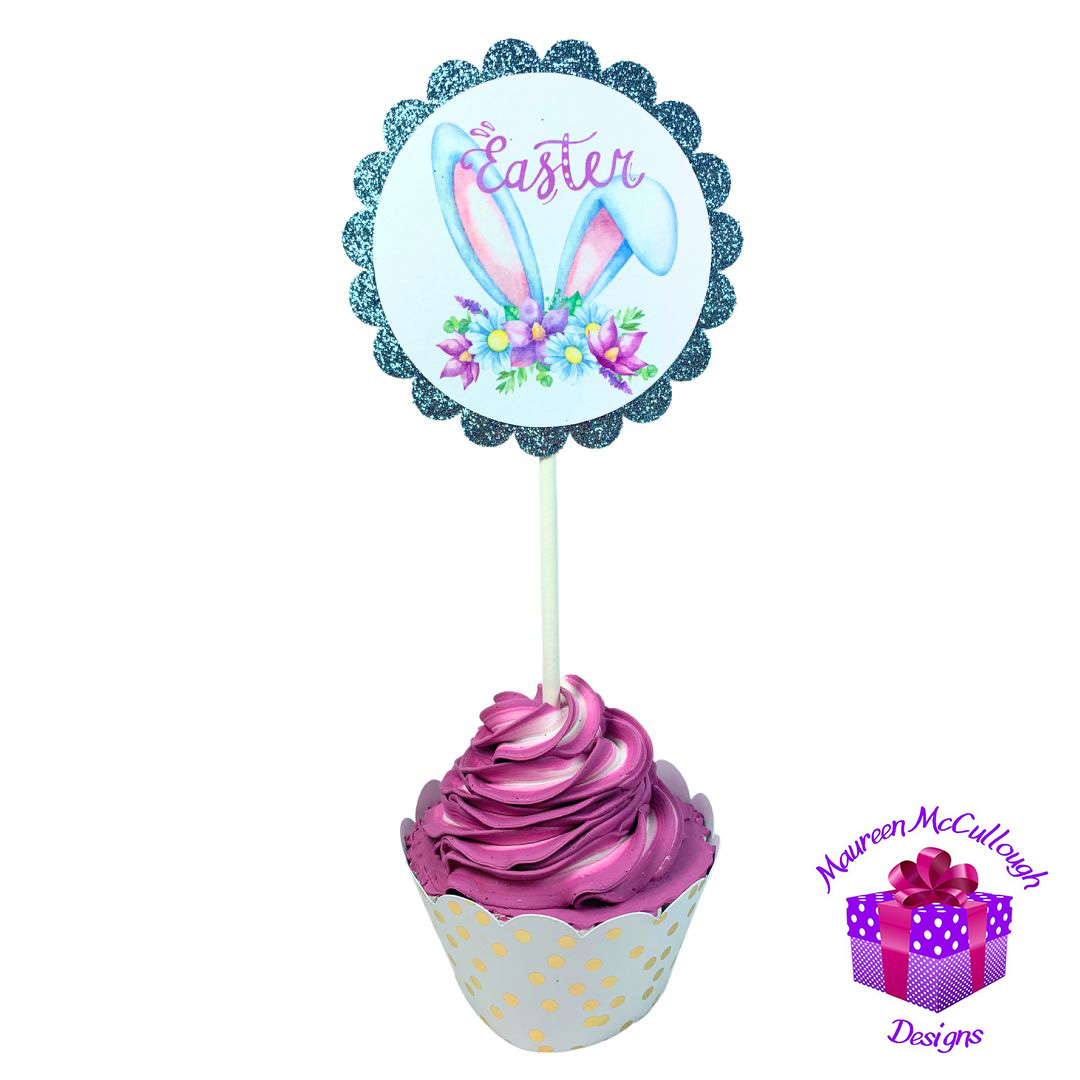 xr:d:DAFkVJP19RU:53,j:5772941477,t:23053017 Easter Party Cupcake Toppers Bunnies Chicks Eggs Set 03