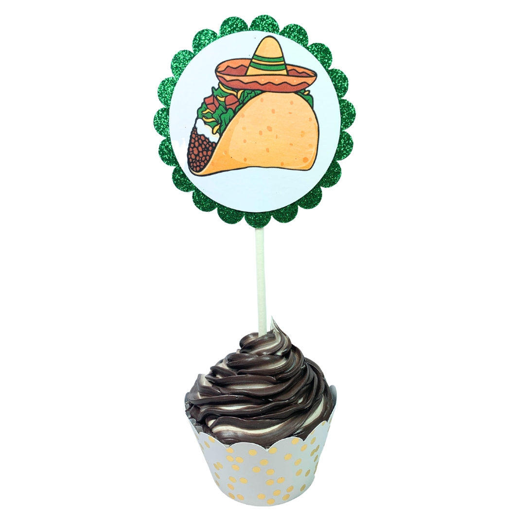 Fast Food Summer Fun Glitter Cupcake Toppers – Birthday Party Decorations Set 03
