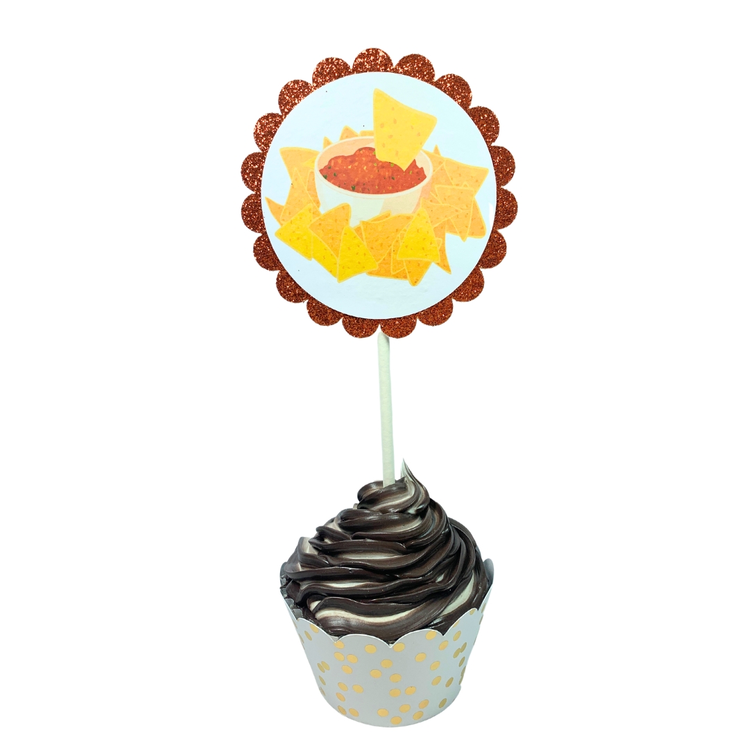Fast Food Summer Fun Glitter Cupcake Toppers – Birthday Party Decorations Set 03