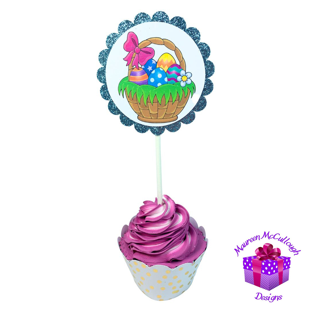 xr:d:DAFkVJP19RU:53,j:5772941477,t:23053017 Easter Party Cupcake Toppers Bunnies Chicks Eggs Set 03