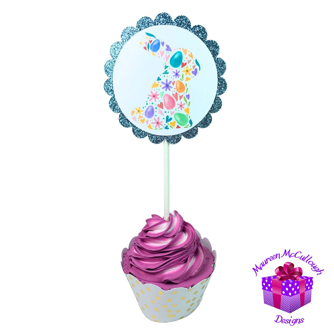 xr:d:DAFkVJP19RU:53,j:5772941477,t:23053017 Easter Party Cupcake Toppers Bunnies Chicks Eggs Set 04