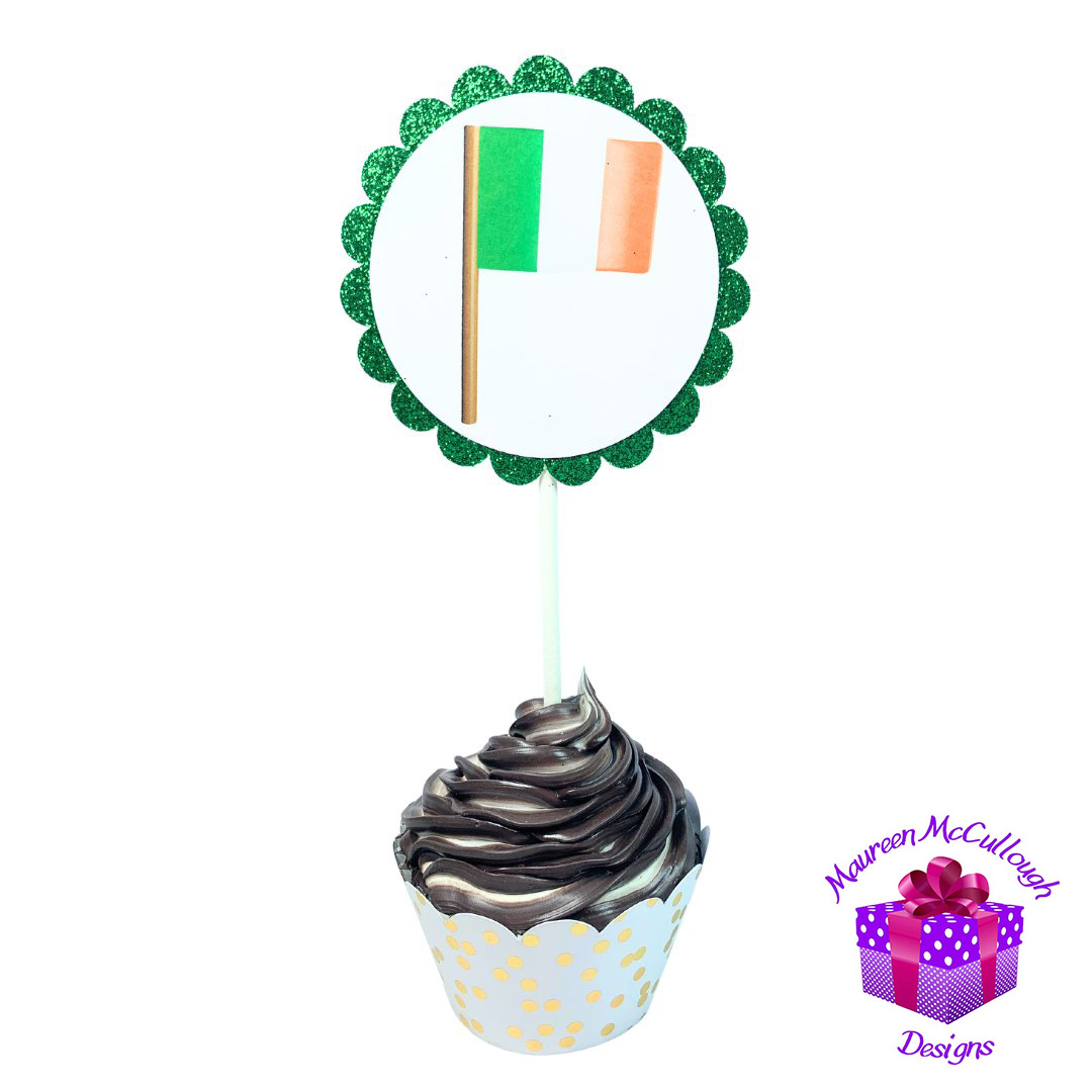 St. Patrick’s Day Cupcake Toppers Gnome Clover Beer Set 04