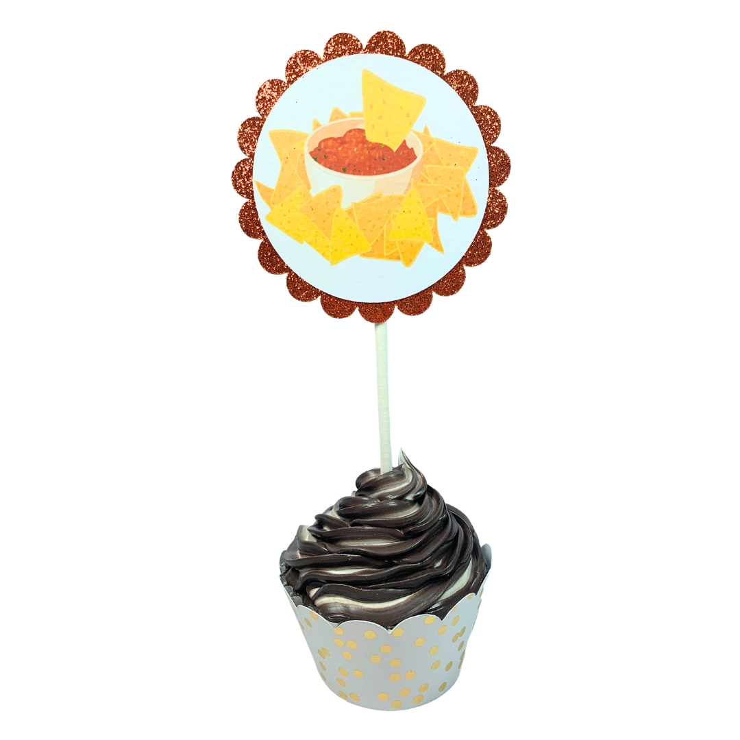 Fast Food Summer Fun Glitter Cupcake Toppers – Birthday Party Decorations Set 04