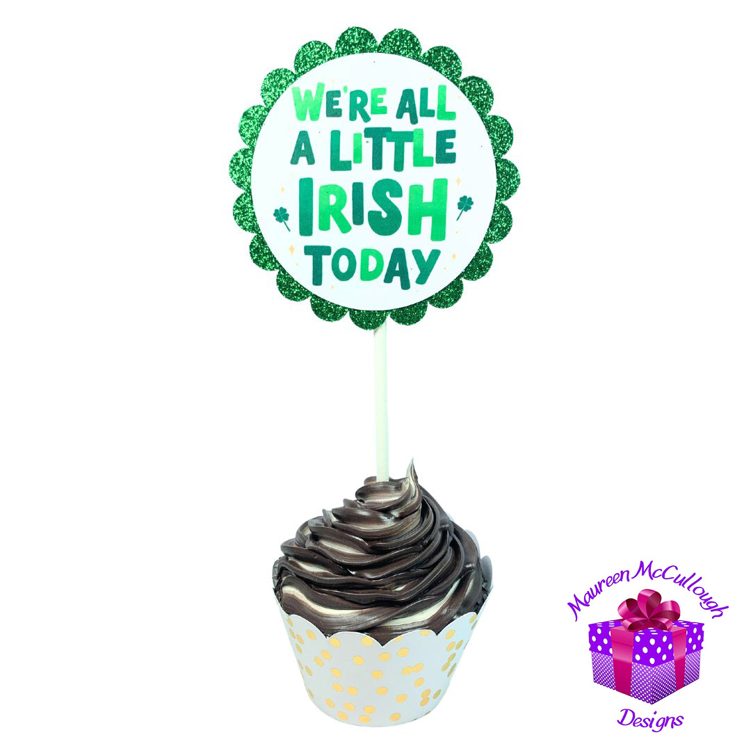 St. Patrick’s Day Cupcake Toppers Gnome Clover Beer Set 04