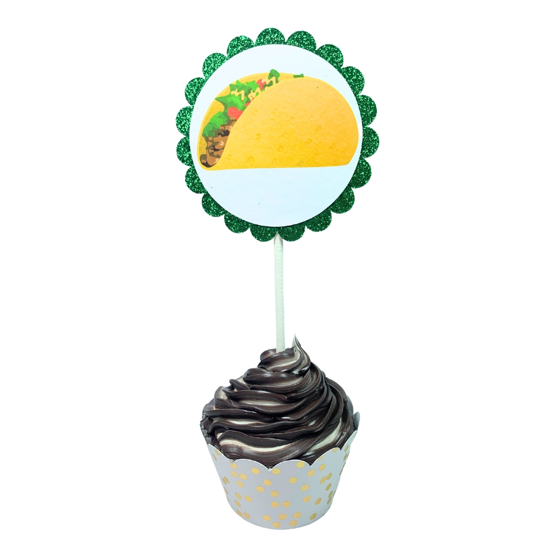 Fast Food Summer Fun Glitter Cupcake Toppers – Birthday Party Decorations Set 04