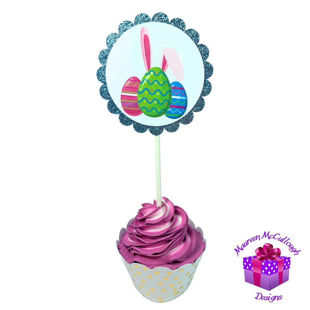 xr:d:DAFkVJP19RU:53,j:5772941477,t:23053017 Easter Party Cupcake Toppers Bunnies Chicks Eggs Set 04