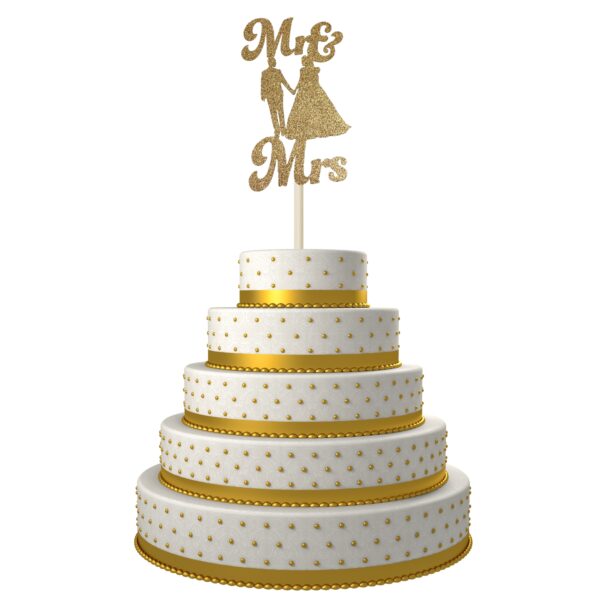 Wedding Mr and Mrs Bride and Groom Cake Topper