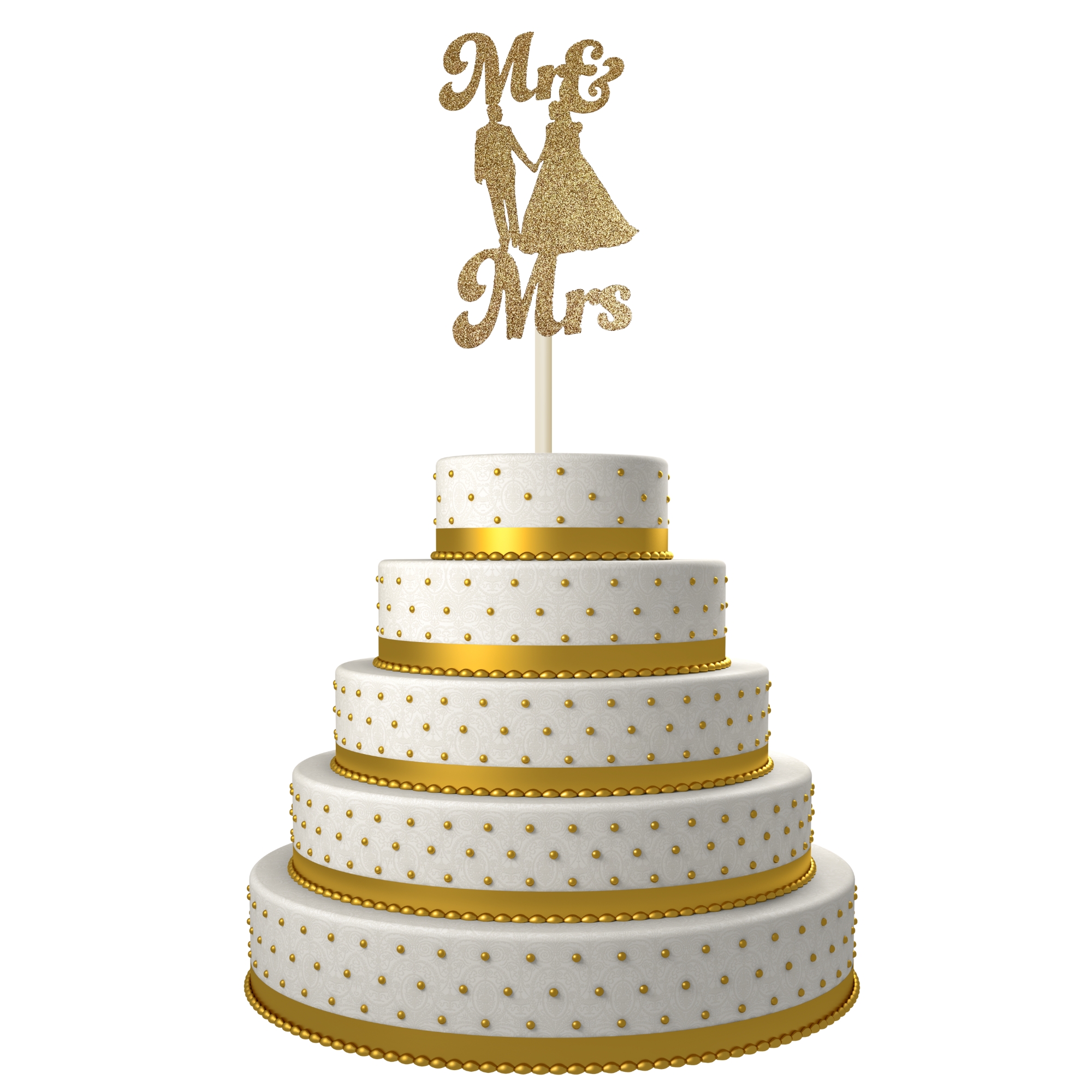Wedding Mr and Mrs Bride and Groom Cake Topper