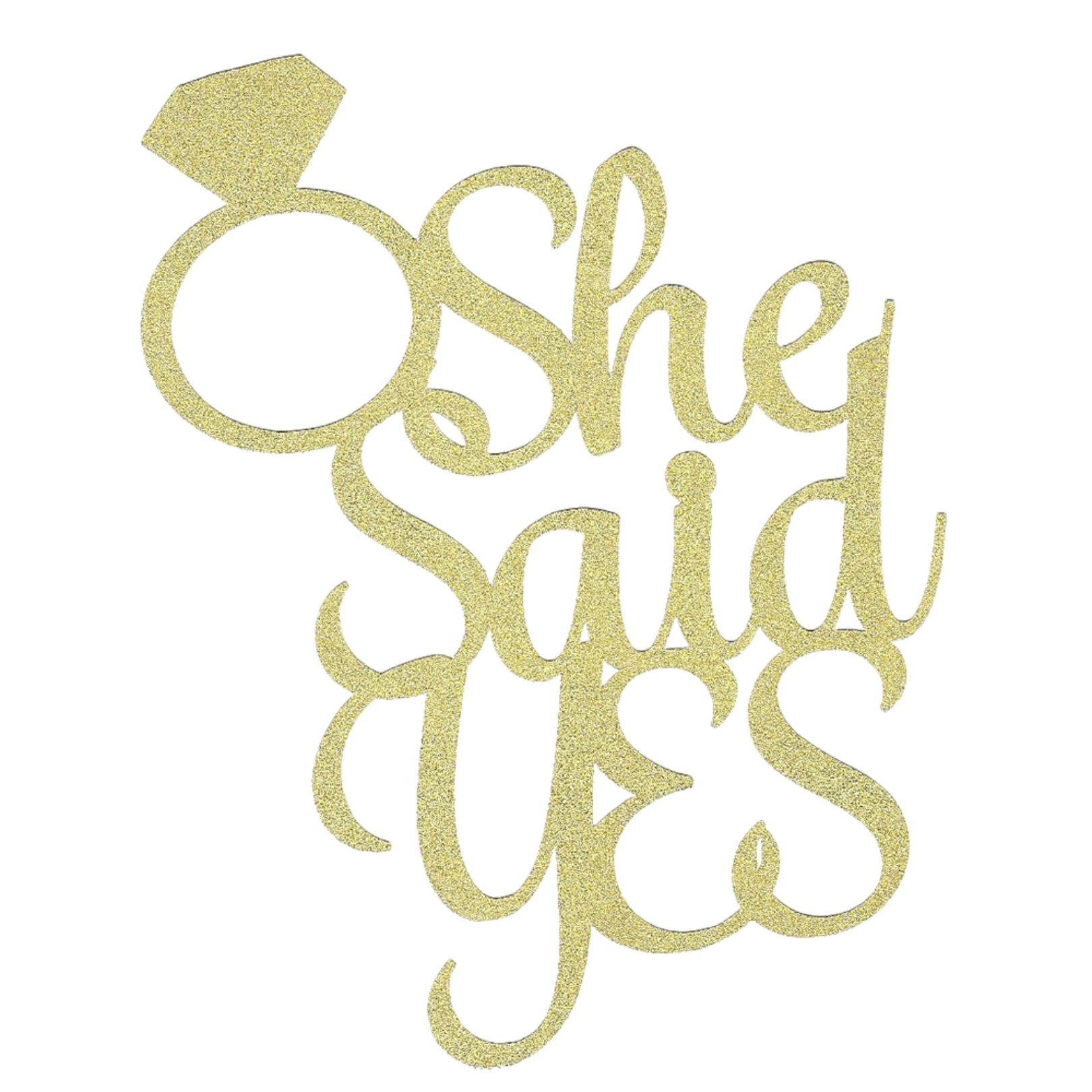 Wedding Engagement She Said Yes Engagement Ring Cake Topper