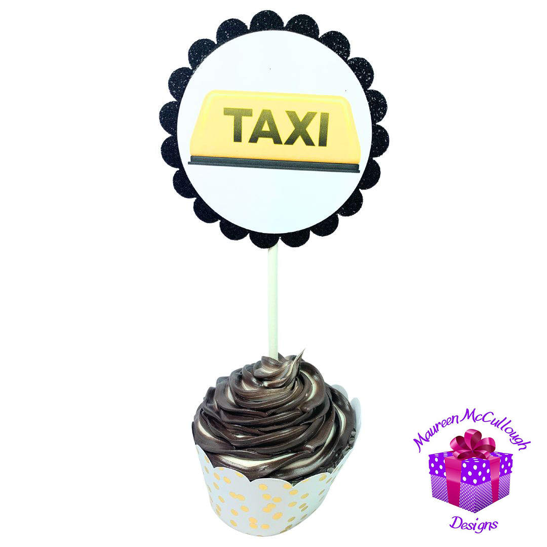 New York City Skyline Glitter Cupcake Toppers – Birthday Party Decorations – Set of 12
