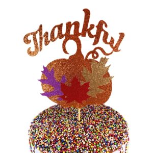 Thankful Autumn Thanksgiving Cake Topper Table Centerpiece