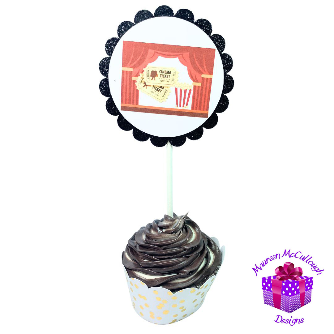 New York City Skyline Glitter Cupcake Toppers – Birthday Party Decorations – Set of 12