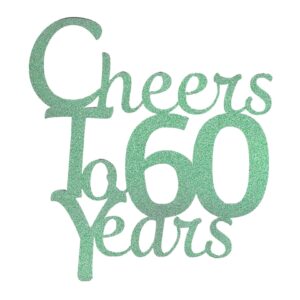 Happy Birthday Cheers Glitter Cake Topper – Any Age Birthday Decoration – Custom Color