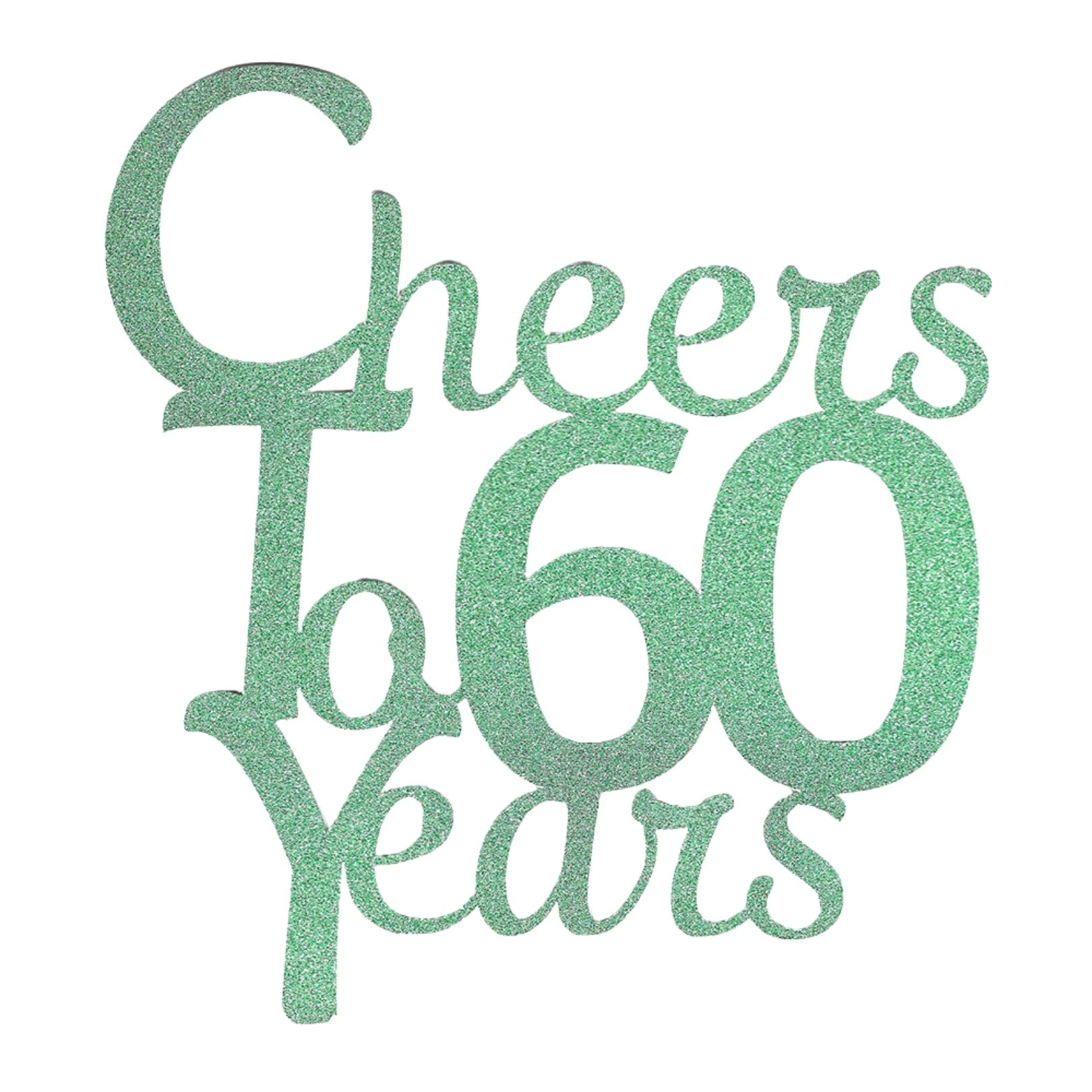 Happy Birthday Cheers Glitter Cake Topper – Any Age Birthday Decoration – Custom Color