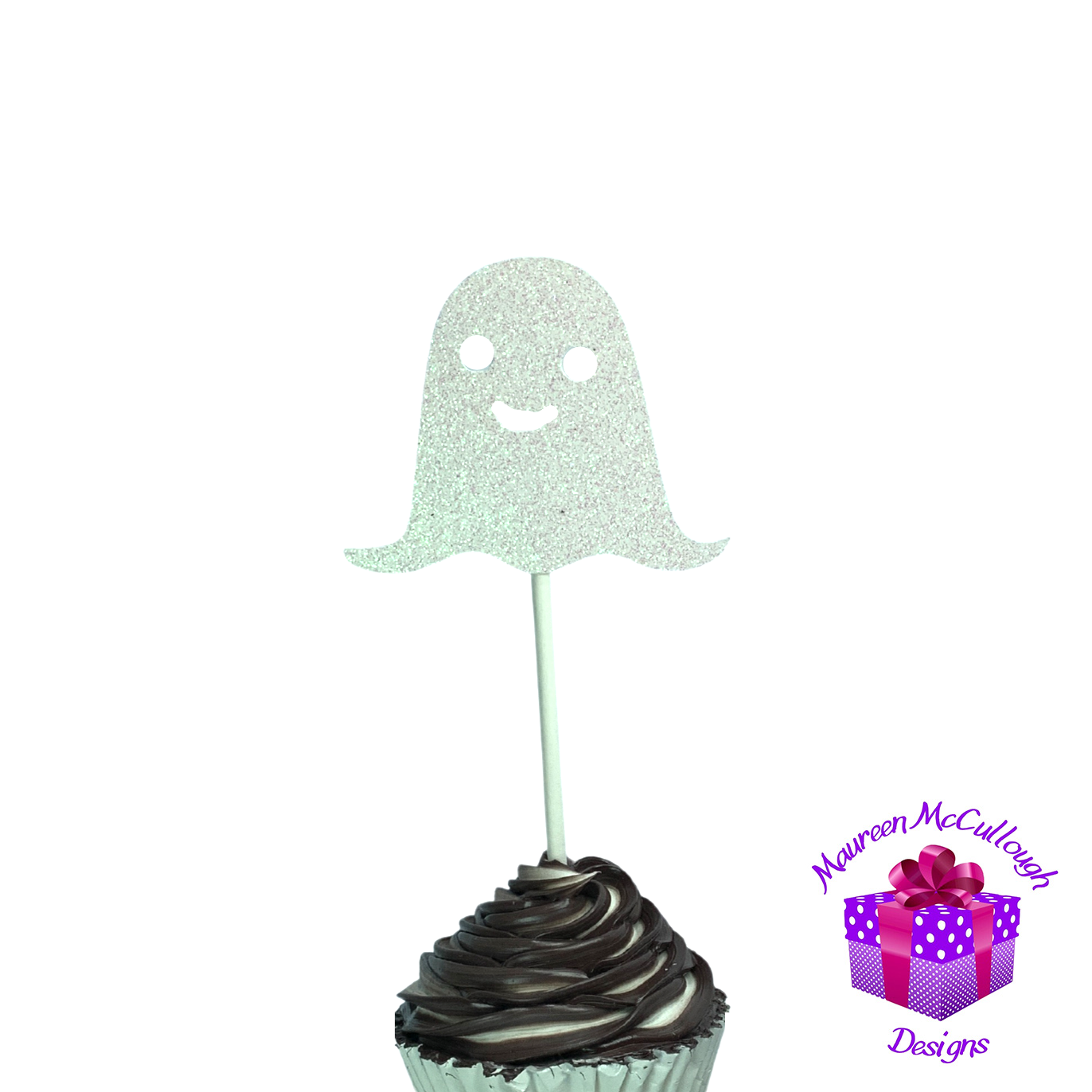 Halloween Cupcake Toppers Pumpkin Ghost Cat Witch Purple Moon Set 04