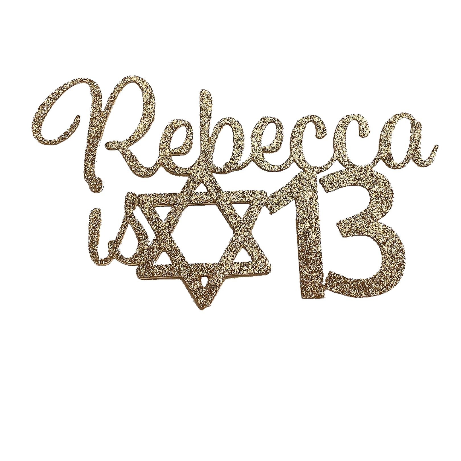 Bat Mitzvah Cake Topper Girl Name Star of David