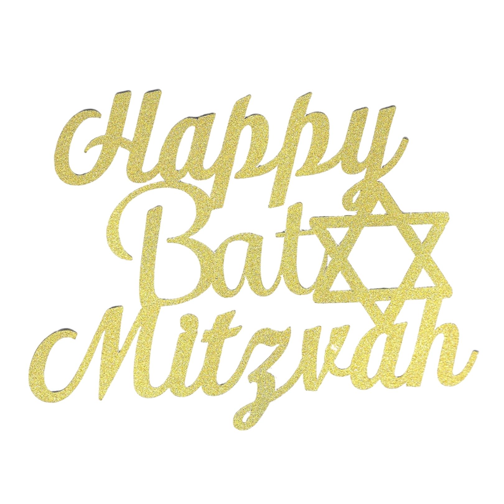 Happy Bat Mitzvah Cake Topper Star of David