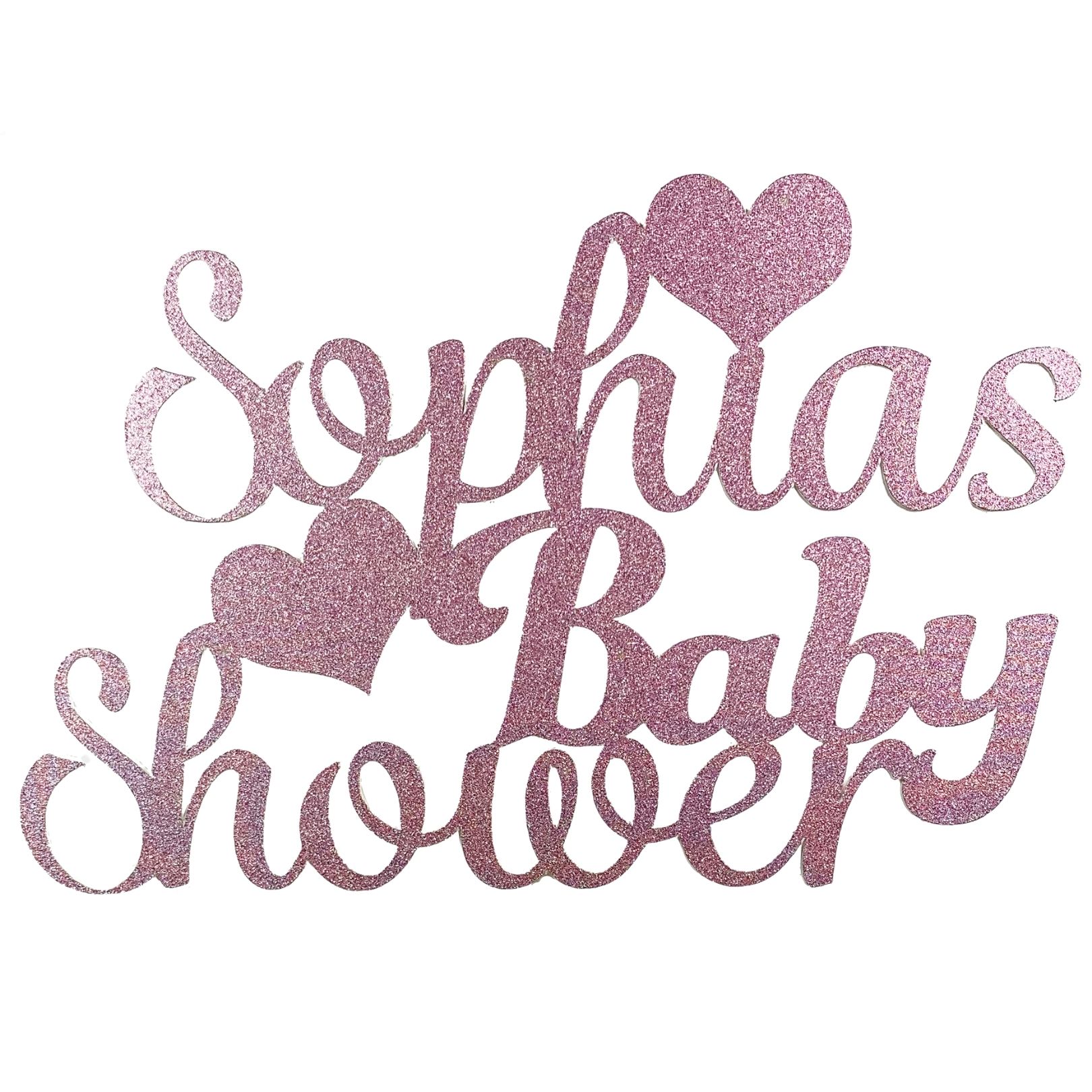 Personalized Mom Name Hearts Cake Topper