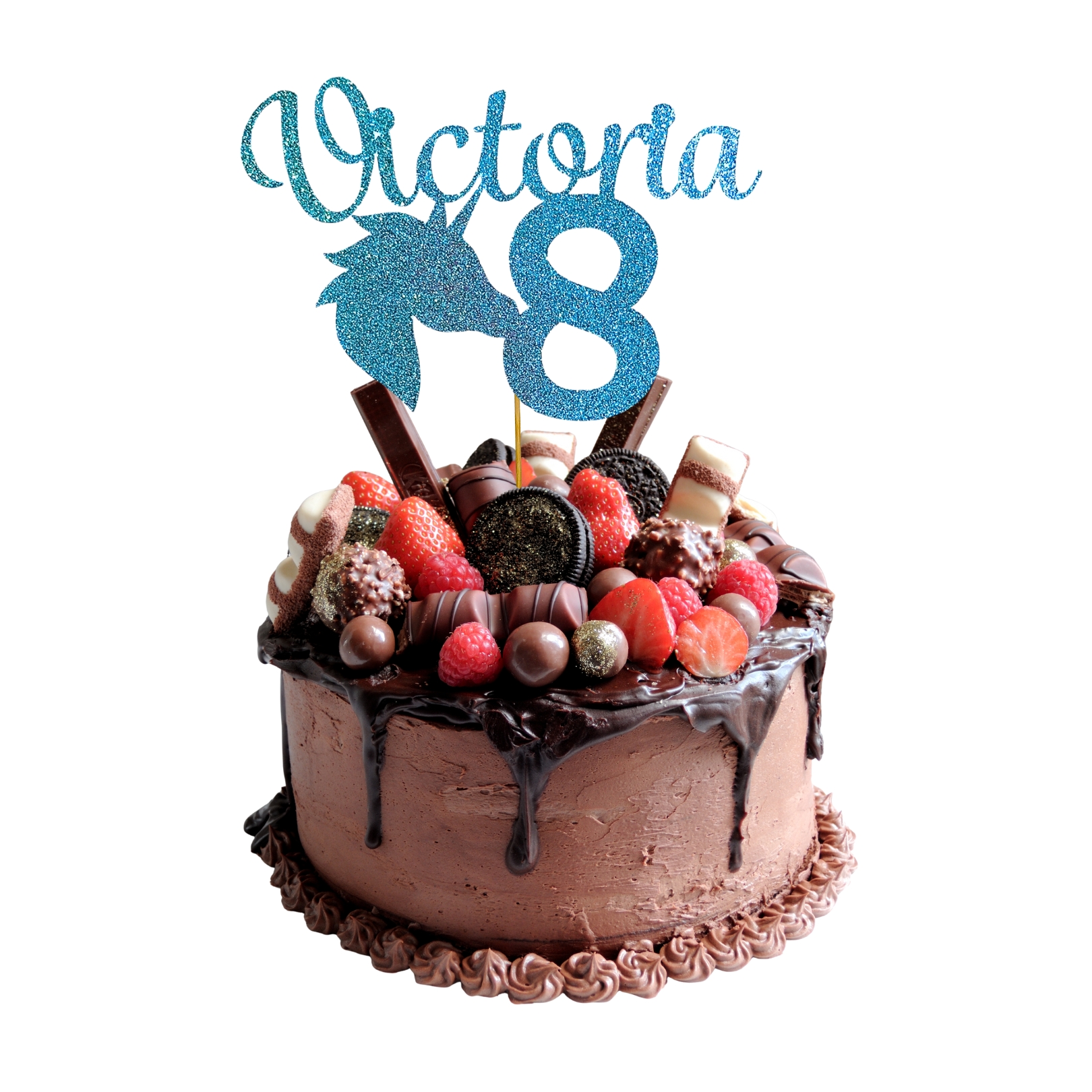 Unicorn Personalized Name and Age Cake Topper – Style 03