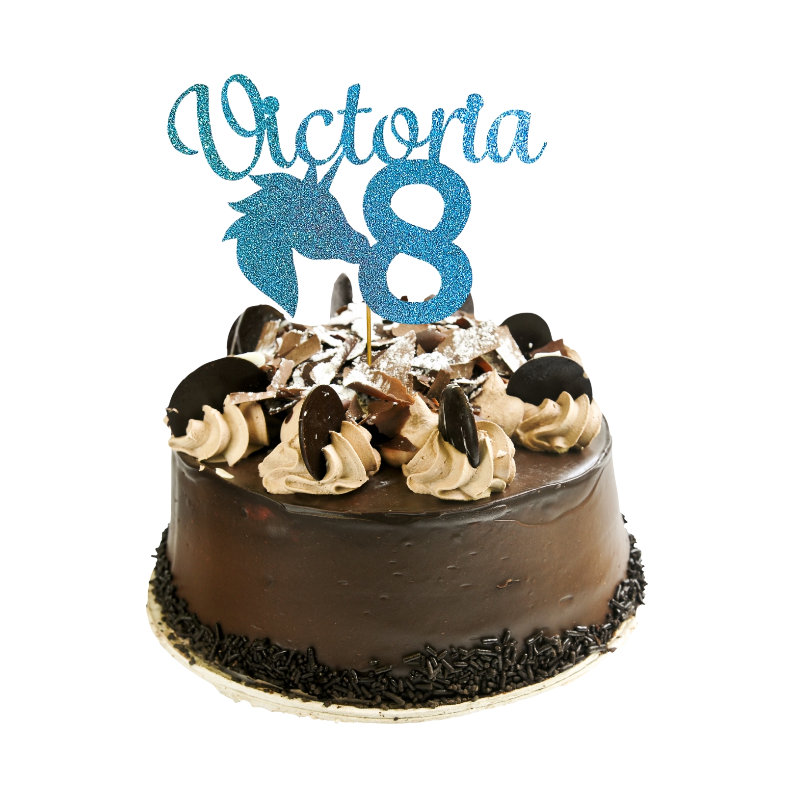 Unicorn Personalized Name and Age Cake Topper – Style 03