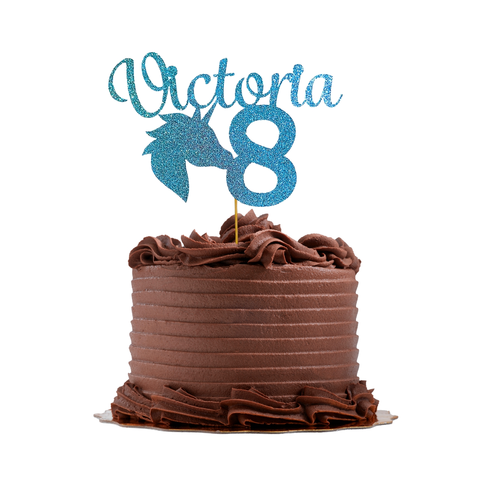 Unicorn Personalized Name and Age Cake Topper – Style 03
