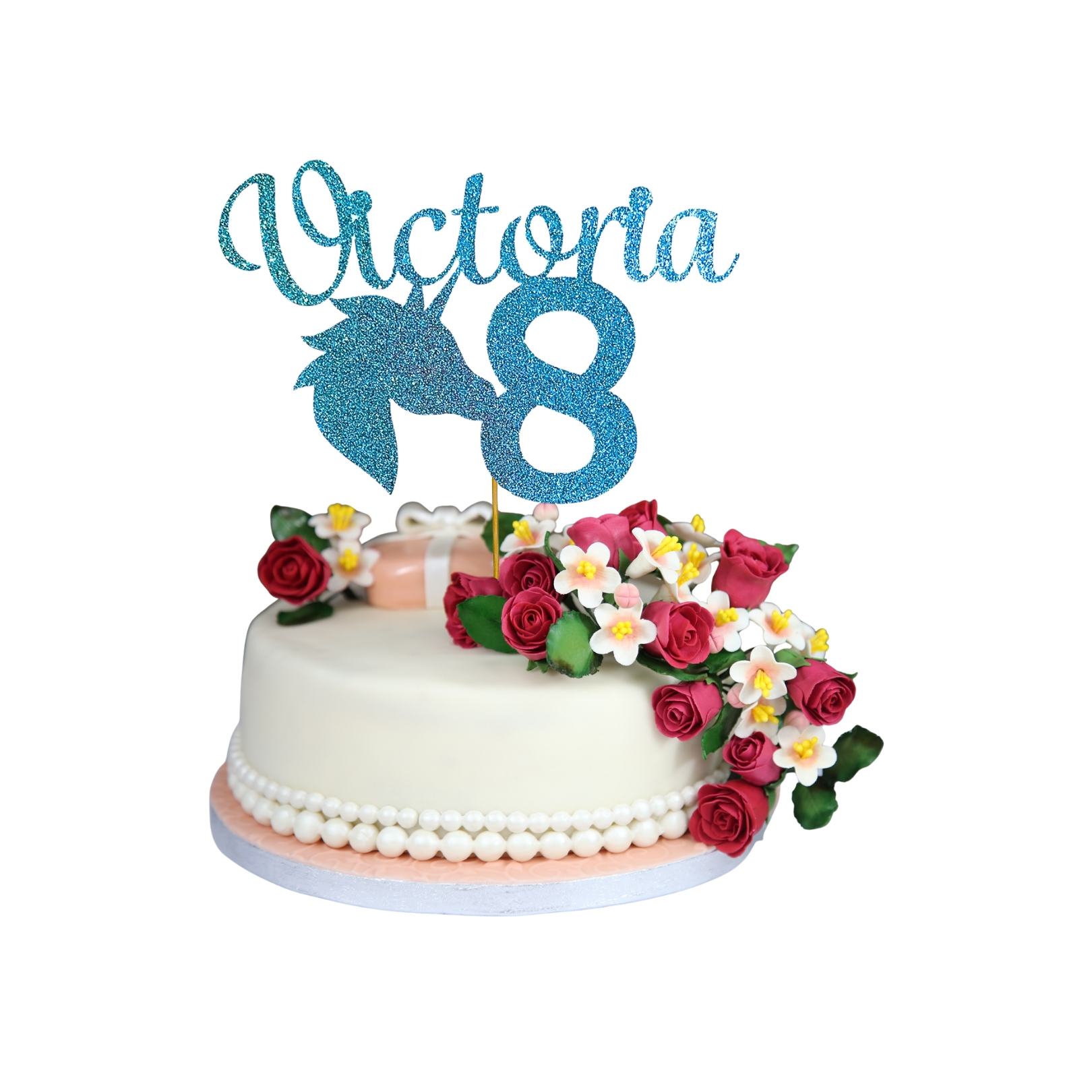 Unicorn Personalized Name and Age Cake Topper – Style 03