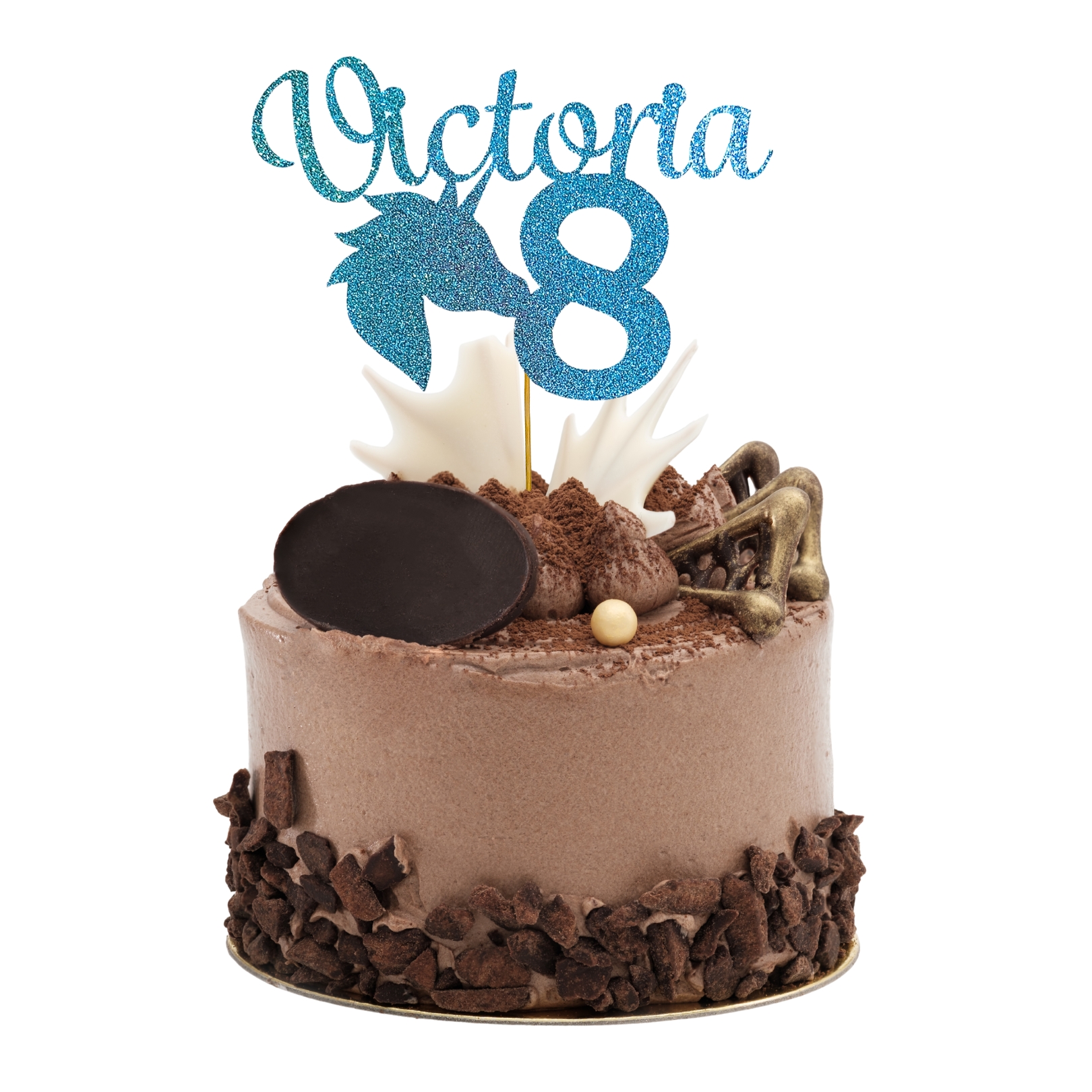 Unicorn Personalized Name and Age Cake Topper – Style 03