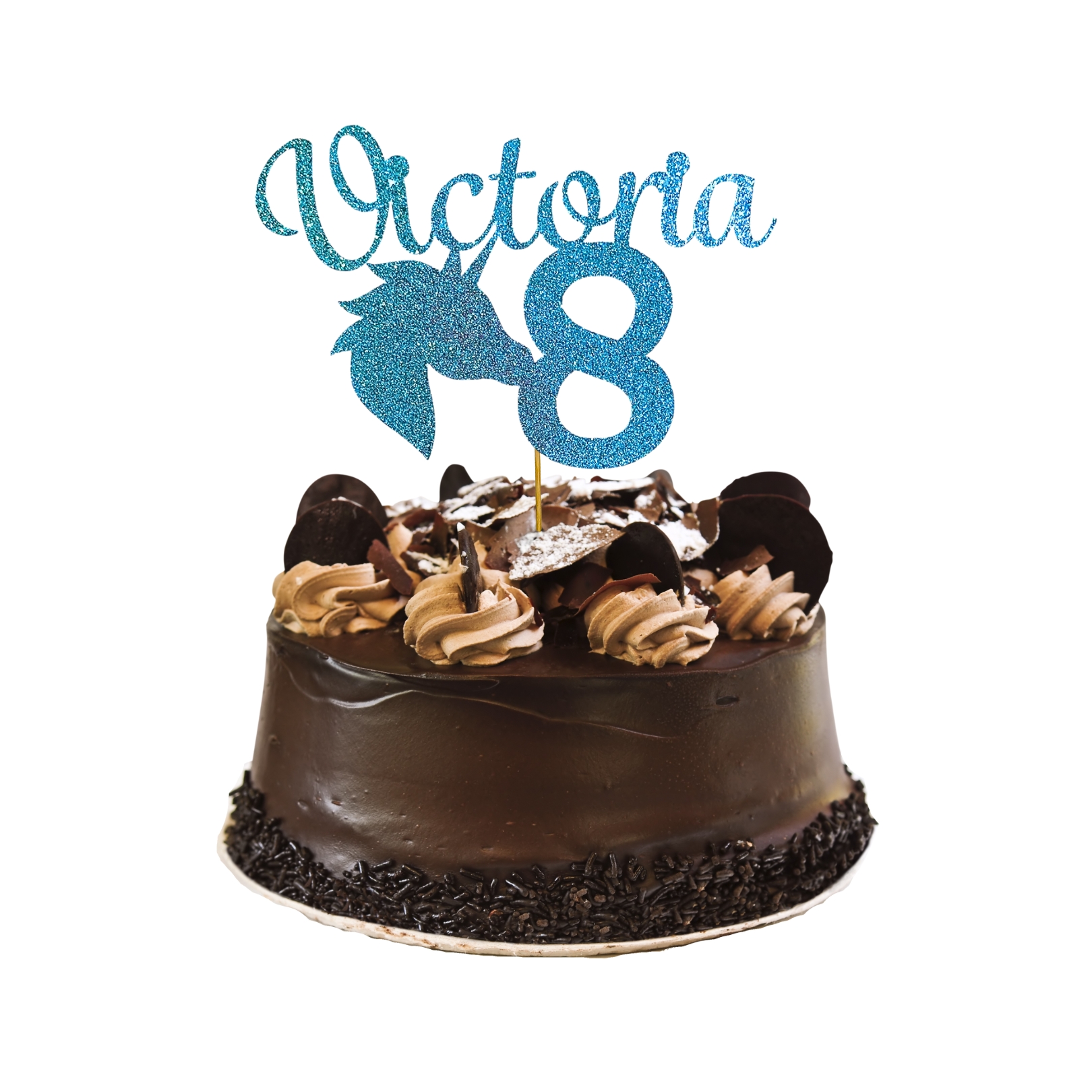 Unicorn Personalized Name and Age Cake Topper – Style 03