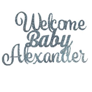 Welcome Baby Boy Personalized Cake Topper