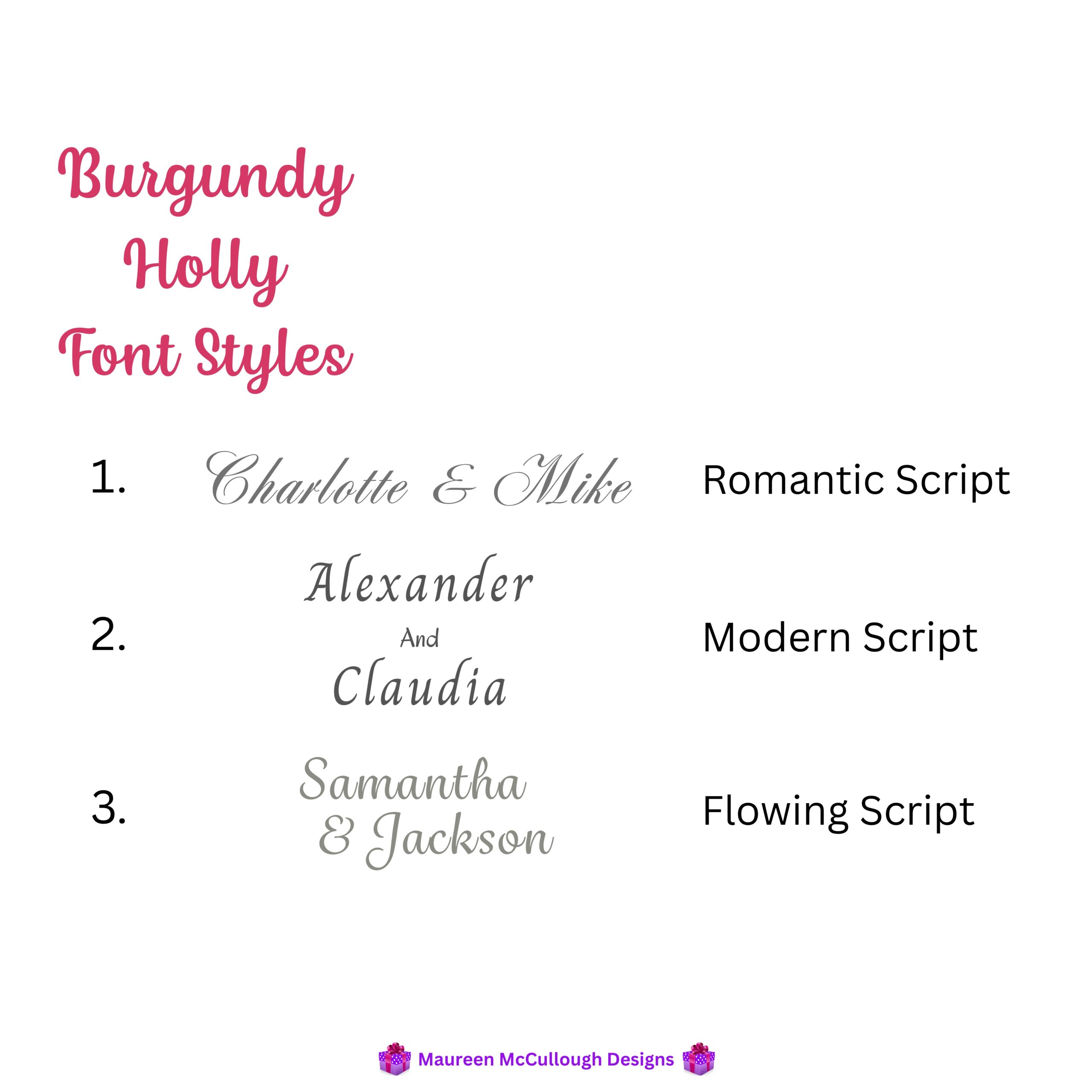 Burgundy Holly Floral Wedding Invitation Suite – Save the Date, Invitation & RSVP – Made to Order