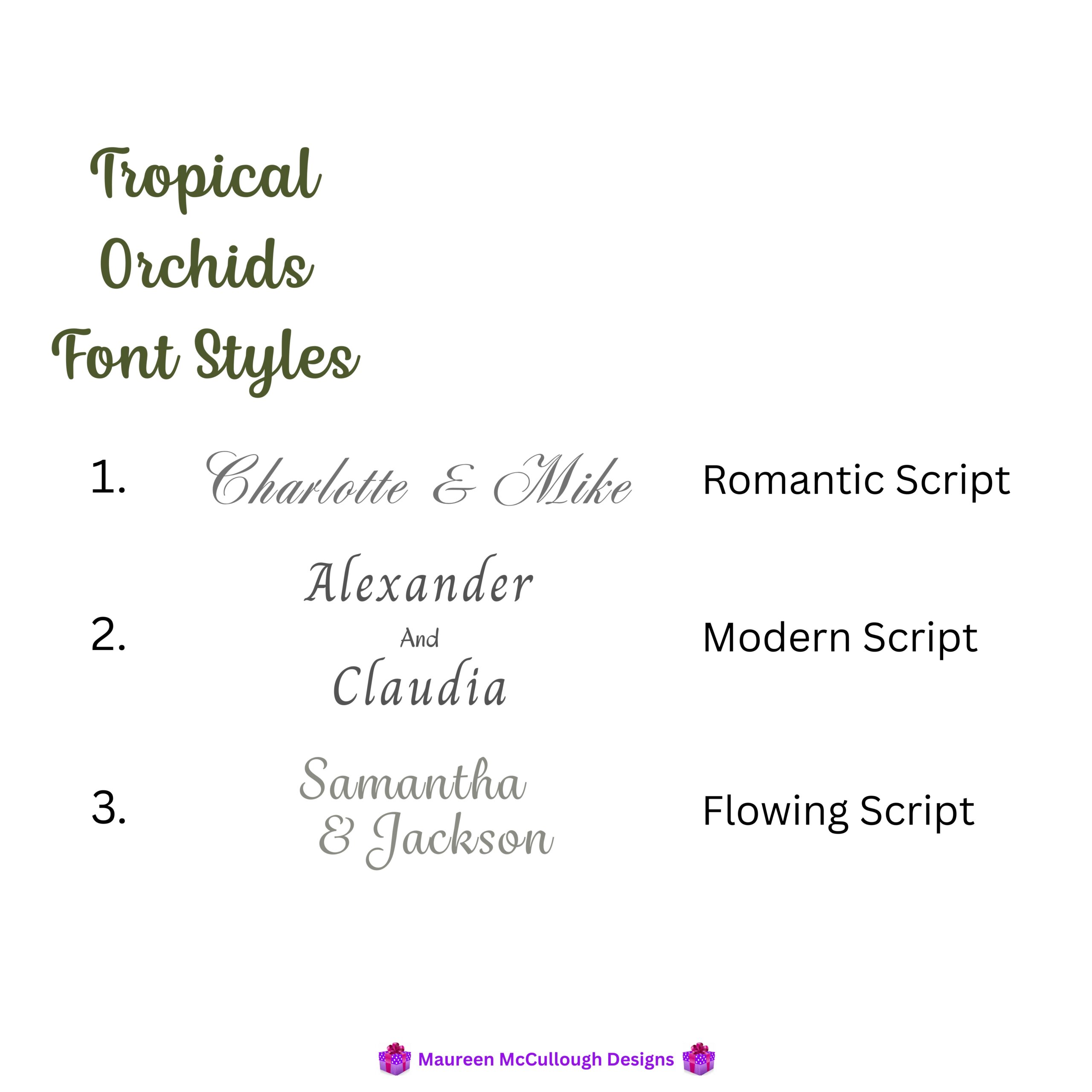 Tropical Orchids Floral Wedding Invitation Suite – Save the Date, Invitation & RSVP – Made to Order