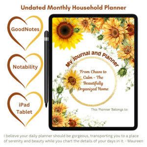 Sunflowers Household Management Digital Planner
