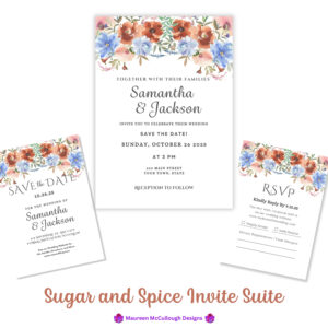 Wedding Invitation Suite RSVP Save the Date Bespoke Watercolor Made to Order | Sugar and Spice