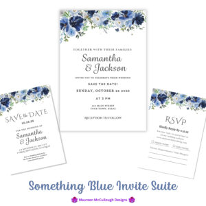 Wedding Invitation Suite RSVP Save the Date Bespoke Watercolor Made to Order | Something Blue