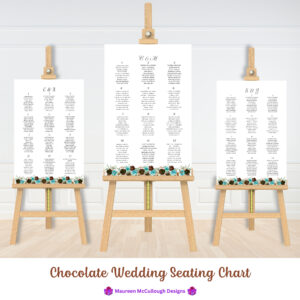 Chocolate Wedding Seating Chart Bespoke Watercolor Made to Order