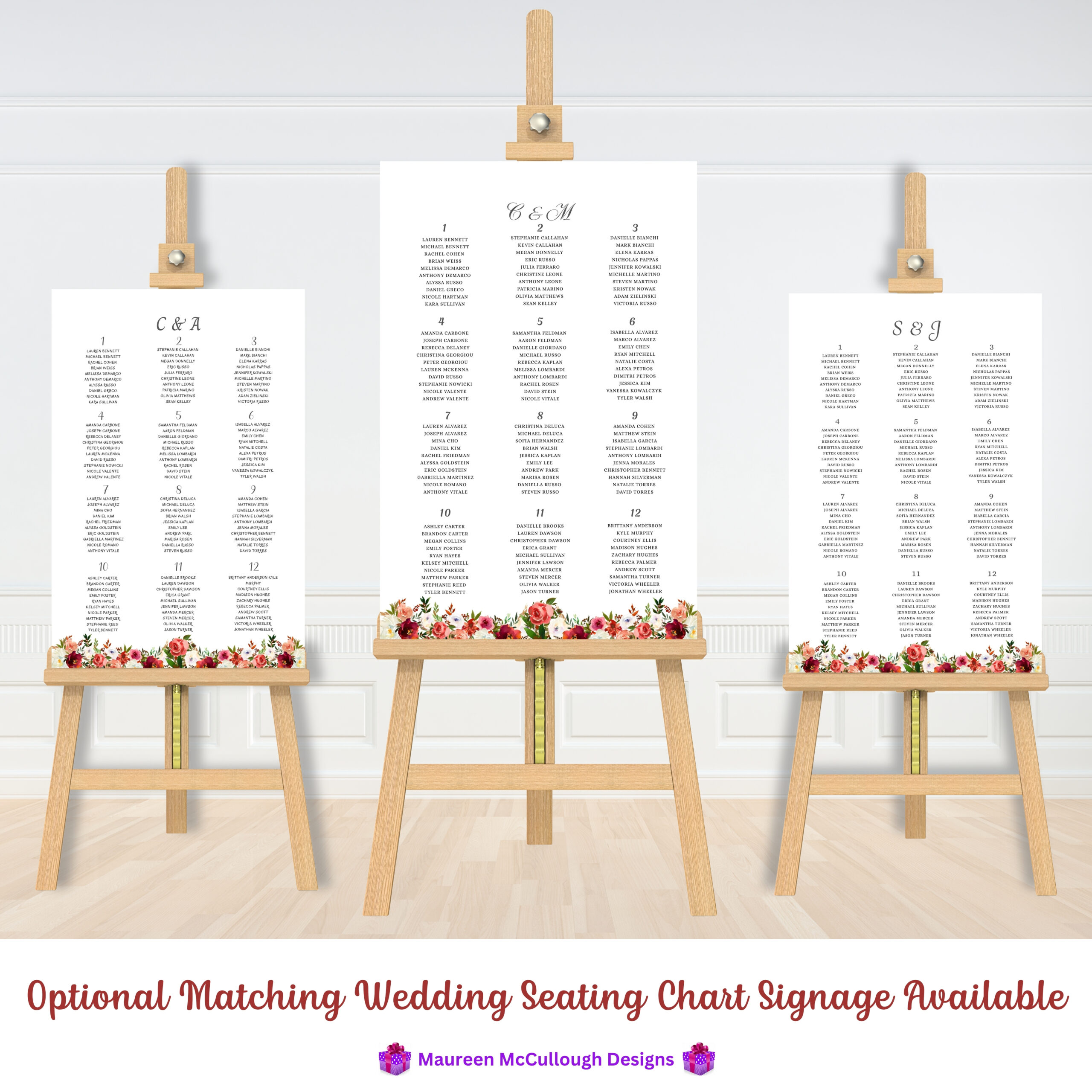 Matching Wedding Signage Sunset Florals