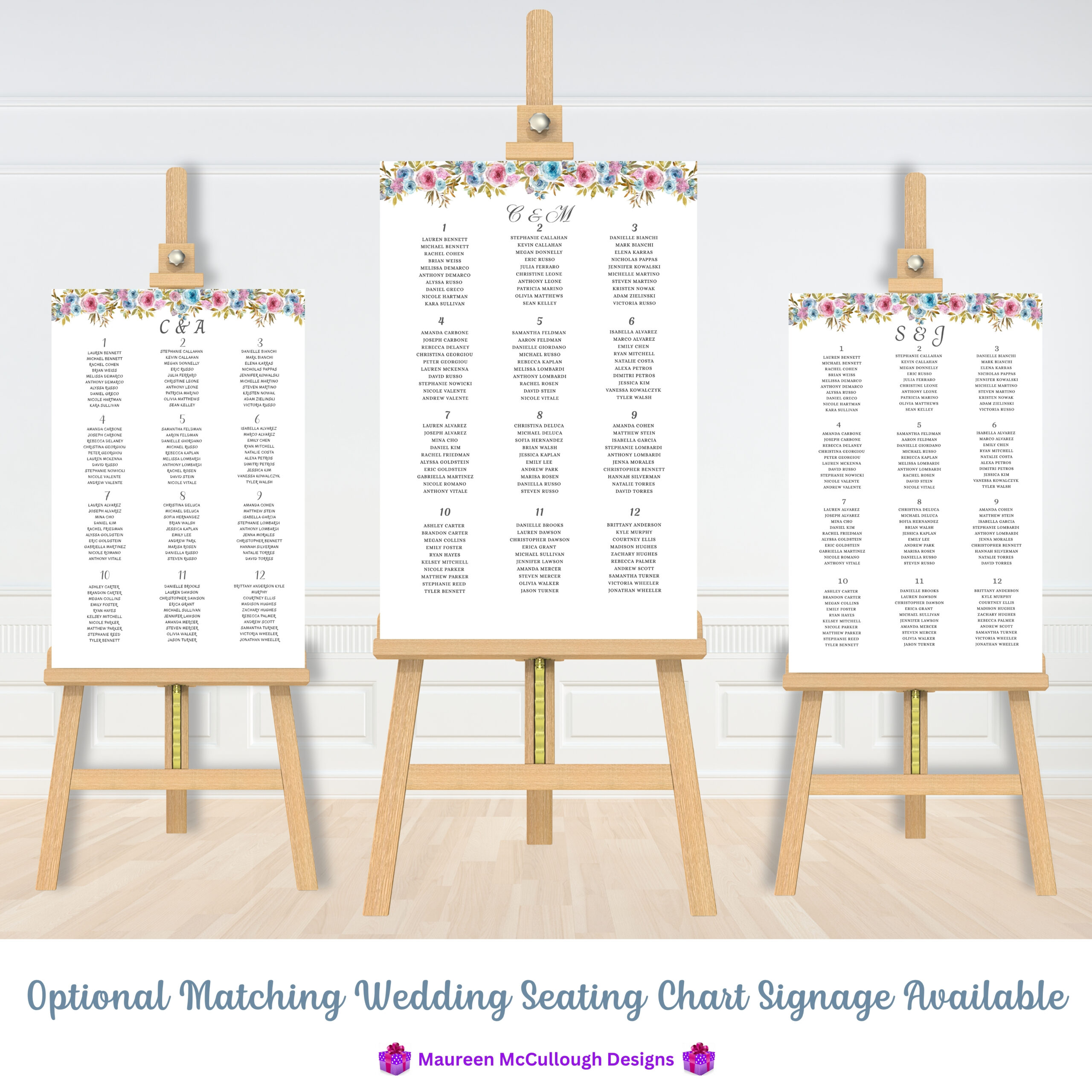 Matching Wedding Signage Teal Rose