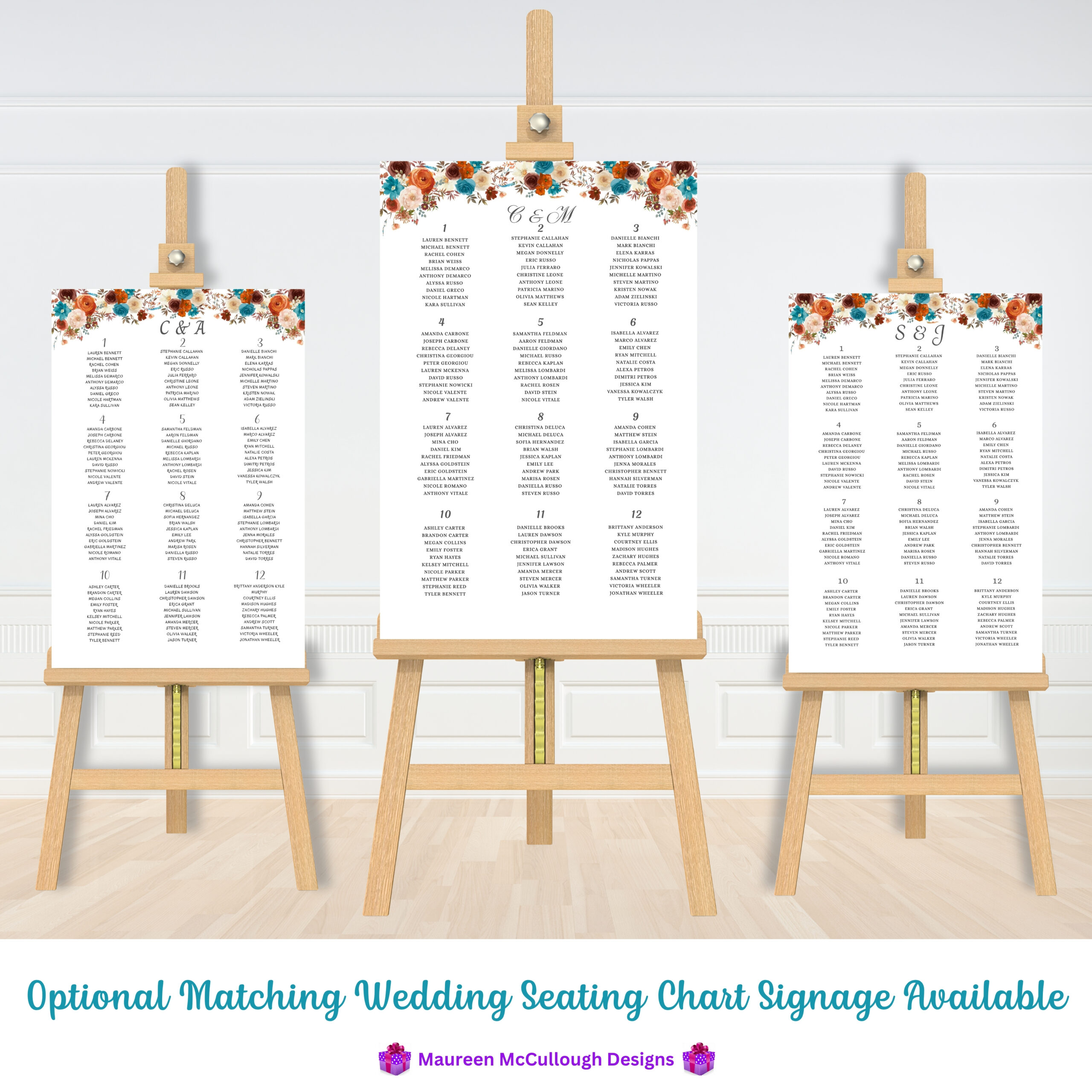 Matching Wedding Signage Terra Cotta Teal