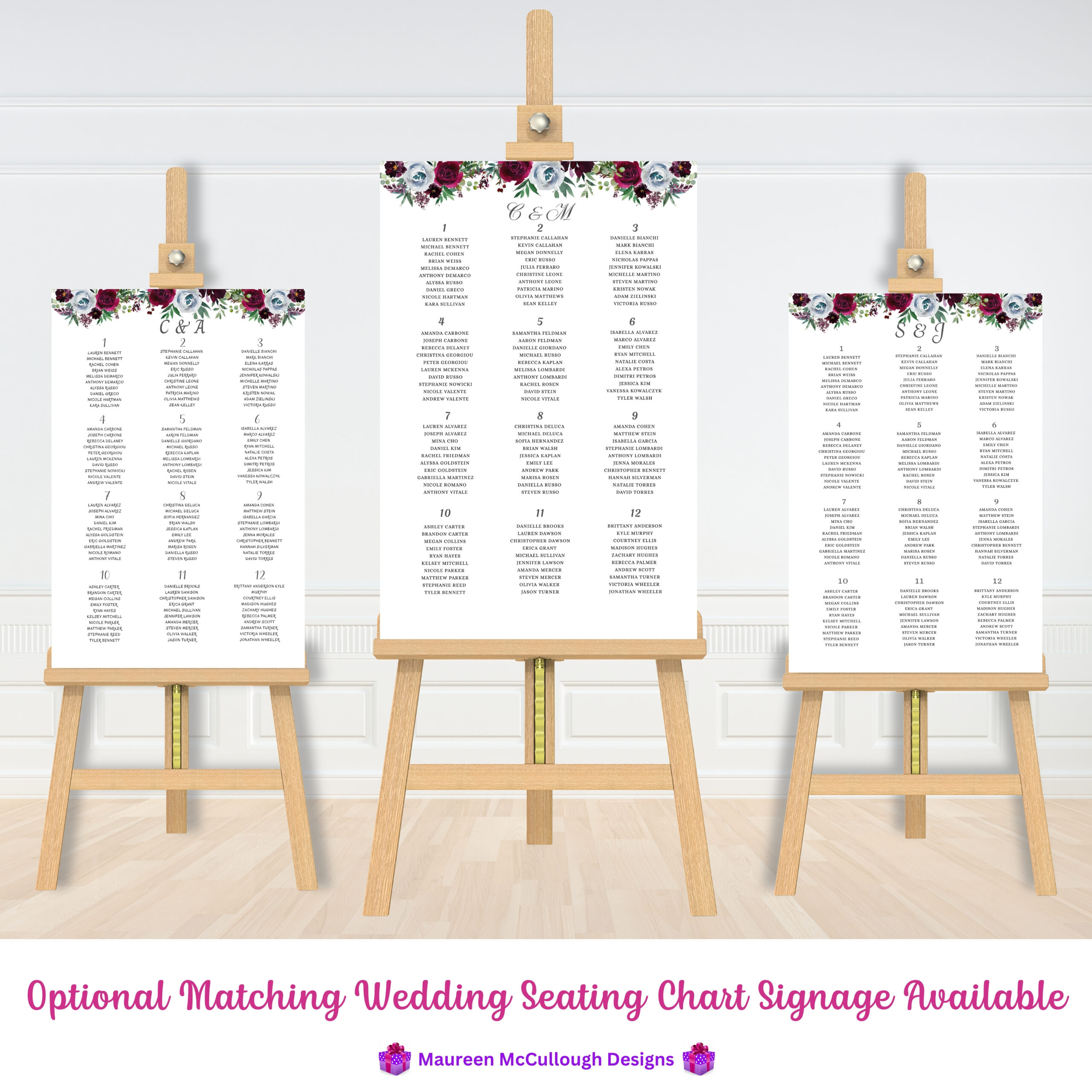 Matching Wedding Signage Magenta Dreams